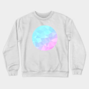 Light Pastel Blue and Pink Abstract Geometric Circle Crewneck Sweatshirt